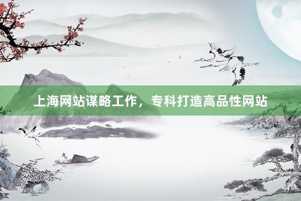 上海网站谋略工作，专科打造高品性网站